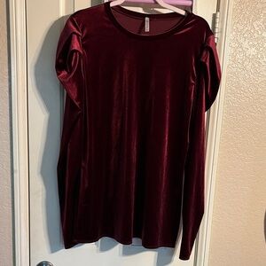 Acting Pro Elegant Burgundy Velvet Women's Dress M EUC